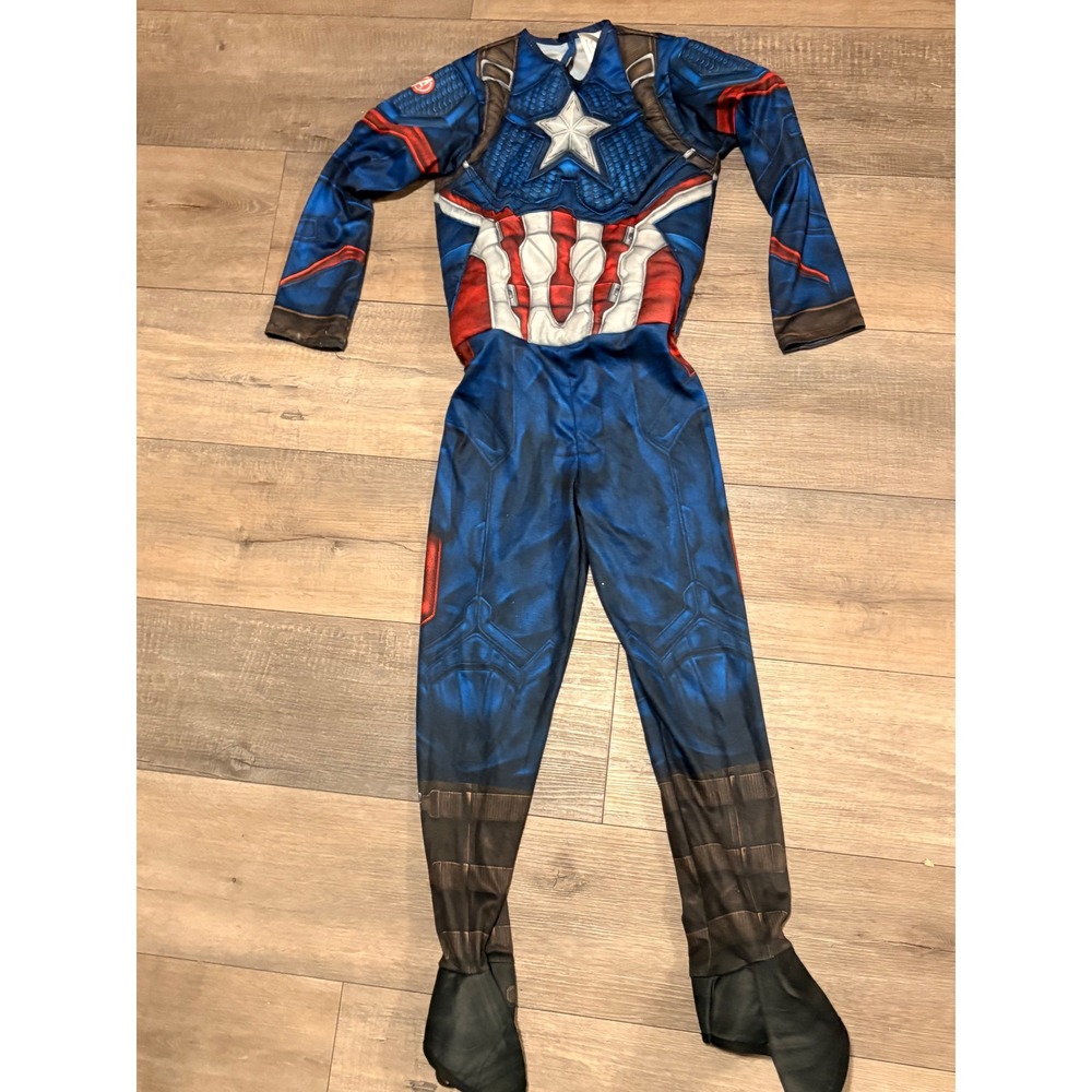Marvel Captain America Kids Costume Muscle Chest Jumpsuit Blue Red Small 4-6